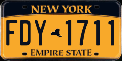 NY license plate FDY1711