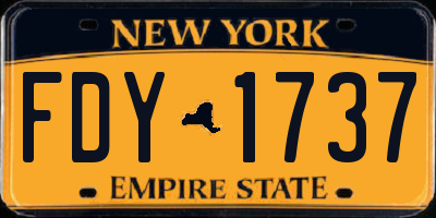 NY license plate FDY1737
