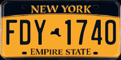 NY license plate FDY1740
