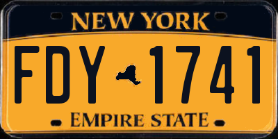 NY license plate FDY1741