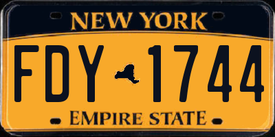 NY license plate FDY1744