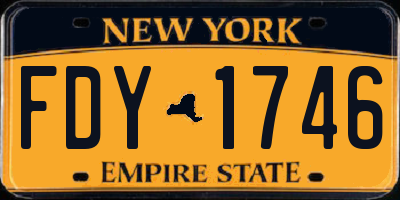 NY license plate FDY1746