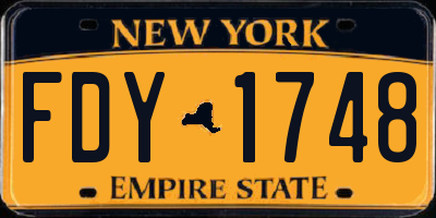 NY license plate FDY1748