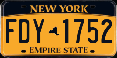 NY license plate FDY1752