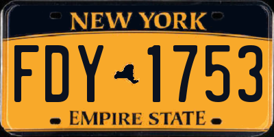 NY license plate FDY1753