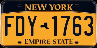 NY license plate FDY1763
