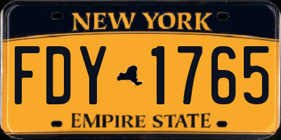 NY license plate FDY1765