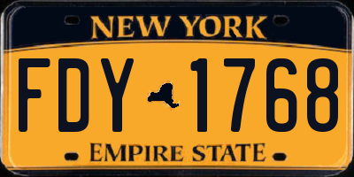 NY license plate FDY1768