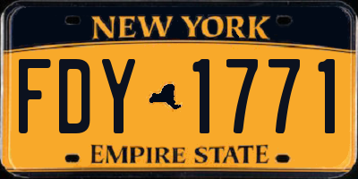NY license plate FDY1771