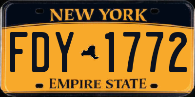 NY license plate FDY1772