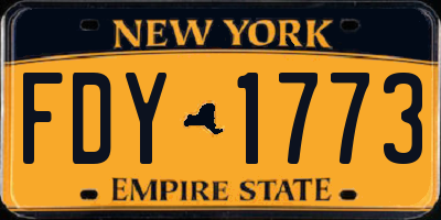 NY license plate FDY1773