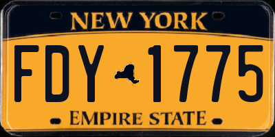 NY license plate FDY1775