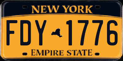 NY license plate FDY1776