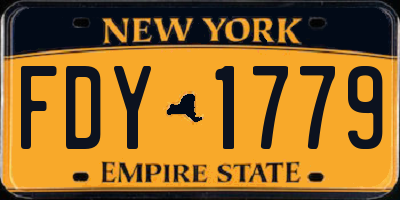NY license plate FDY1779