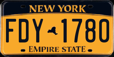 NY license plate FDY1780