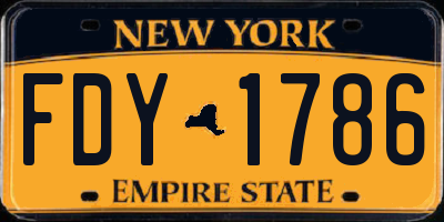 NY license plate FDY1786