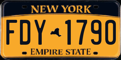 NY license plate FDY1790