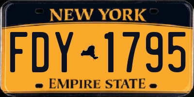 NY license plate FDY1795