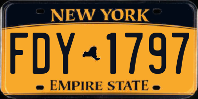 NY license plate FDY1797