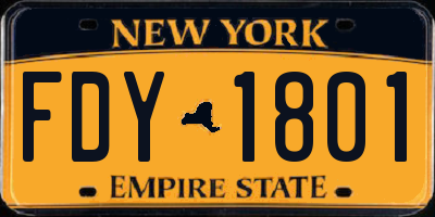 NY license plate FDY1801