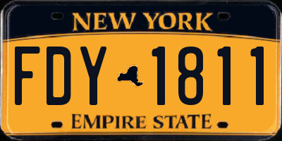 NY license plate FDY1811