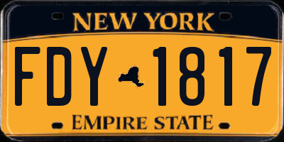 NY license plate FDY1817