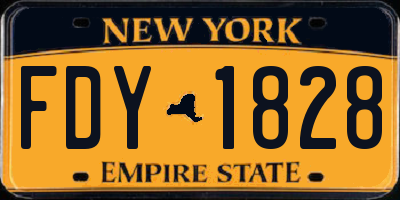 NY license plate FDY1828