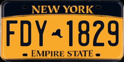 NY license plate FDY1829