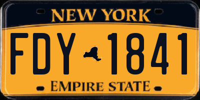 NY license plate FDY1841