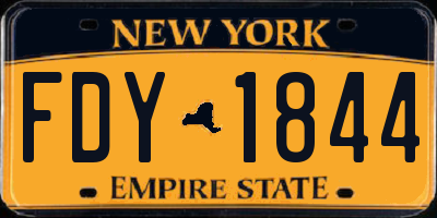 NY license plate FDY1844