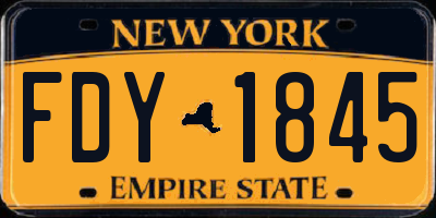 NY license plate FDY1845