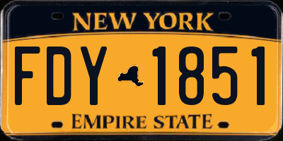NY license plate FDY1851