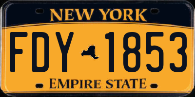 NY license plate FDY1853