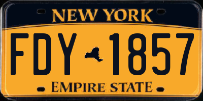 NY license plate FDY1857
