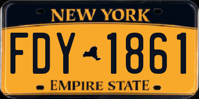NY license plate FDY1861