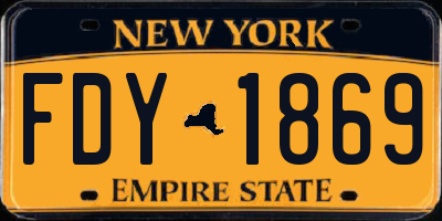 NY license plate FDY1869