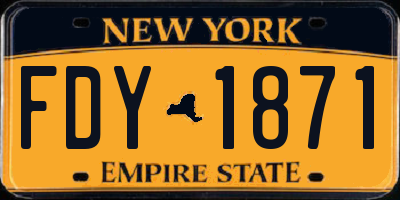 NY license plate FDY1871