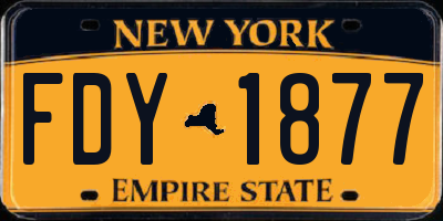 NY license plate FDY1877