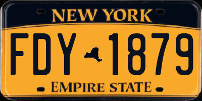 NY license plate FDY1879