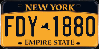 NY license plate FDY1880