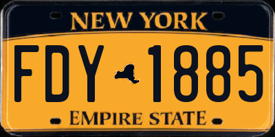 NY license plate FDY1885