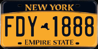 NY license plate FDY1888