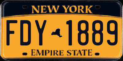 NY license plate FDY1889