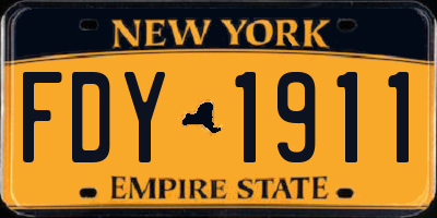 NY license plate FDY1911
