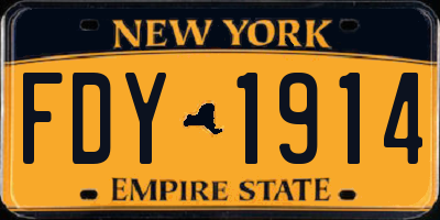 NY license plate FDY1914