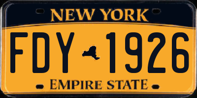 NY license plate FDY1926