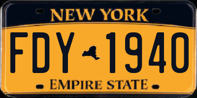 NY license plate FDY1940