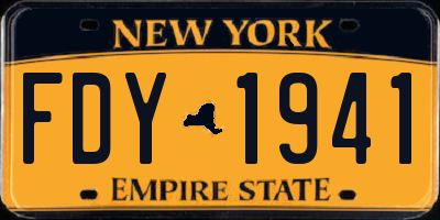 NY license plate FDY1941