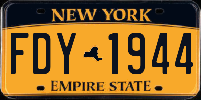 NY license plate FDY1944