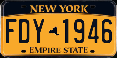 NY license plate FDY1946
